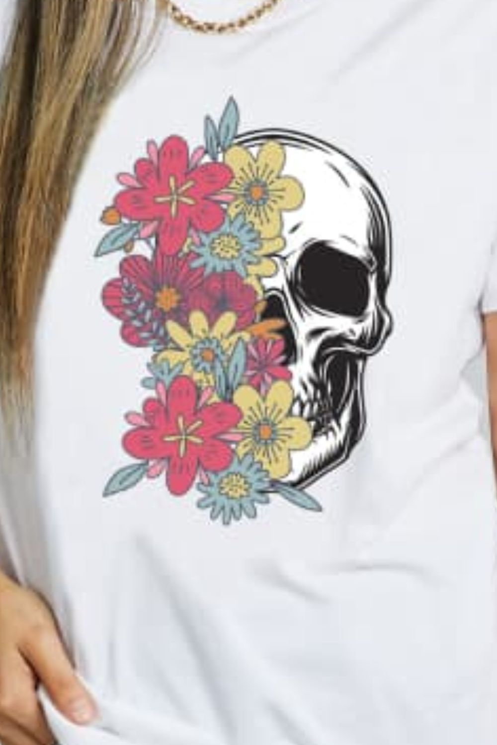 Simply Love Skull Graphic Cotton T-Shirt
